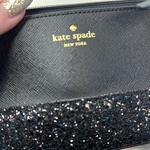 KATE SPADE New York Greta Court Glitter Cosmetic Bag BLACK NEW - Picture 11 of 11